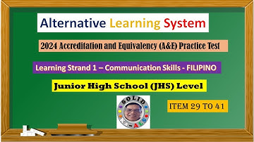 Video 253 - 2024 A&E Practice Test   LS 1 Communication Skills Filipino JHS Part 3