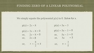 Finding zero of Linear Polynomial