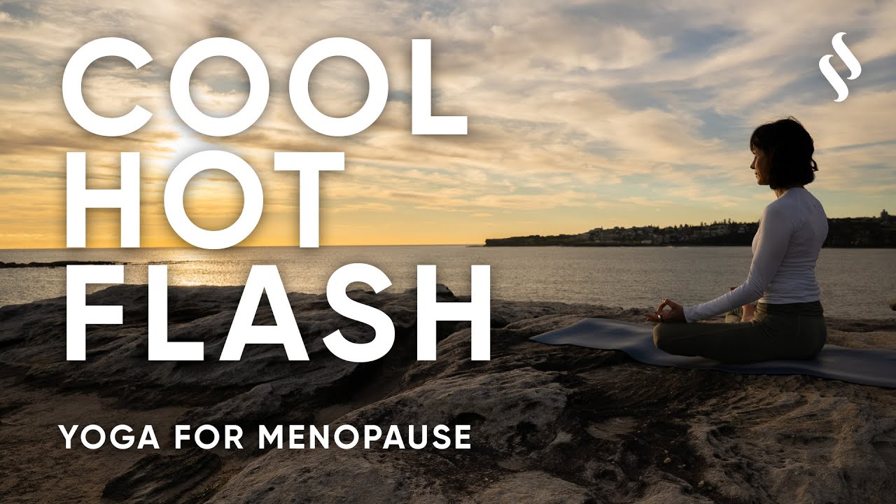 Yoga for menopause pose on rocks in Coogee, NSW