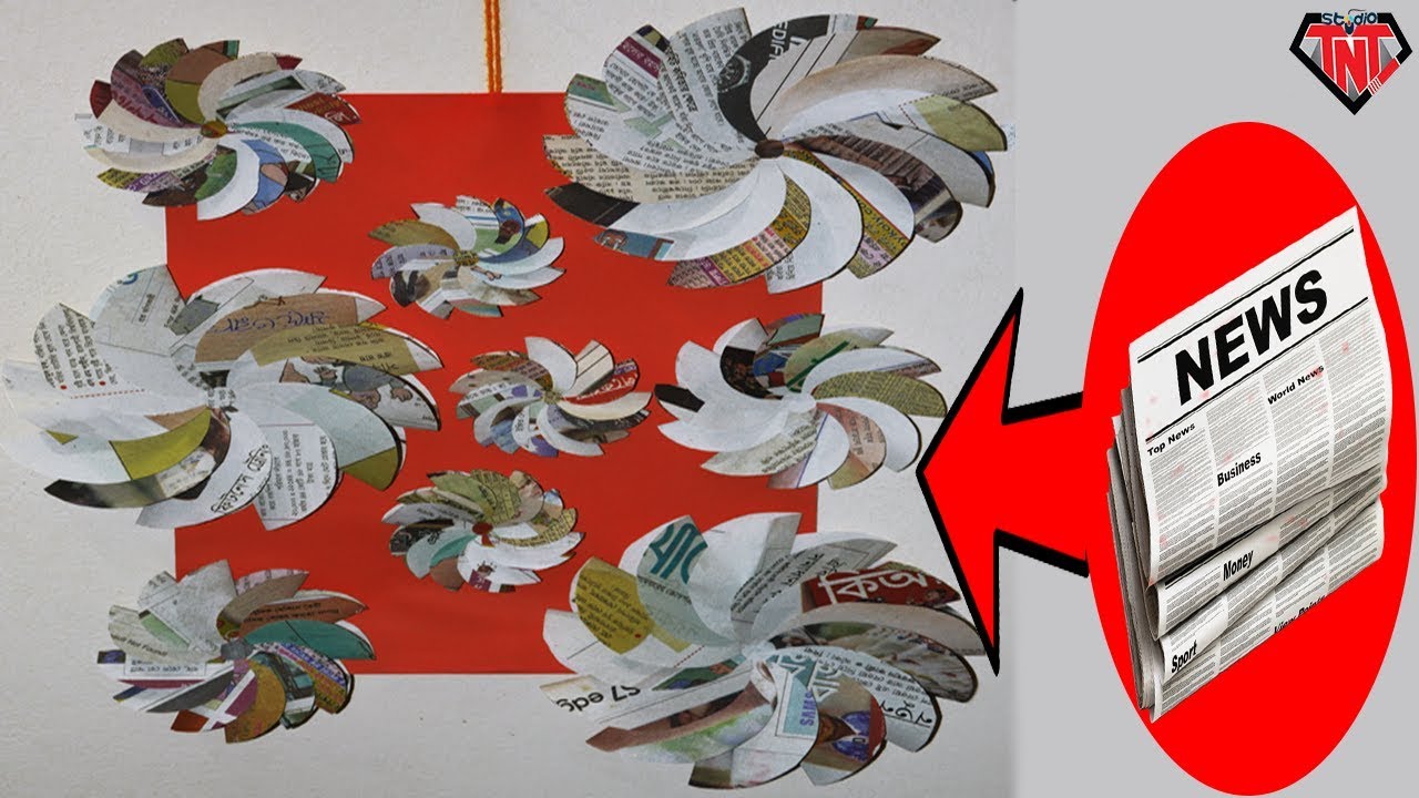 Newspaper Wall Hanging || DIY Newspaper Wall Hanging Ideas || Recycled ...