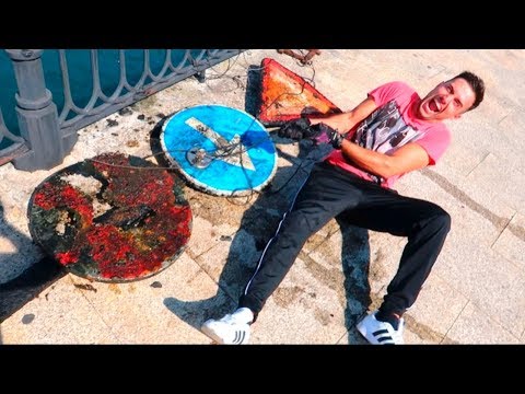 SACO UNA SEÑAL DE TRAFICO DEL RIO PESCANDO CON EL IMAN!!! reimon