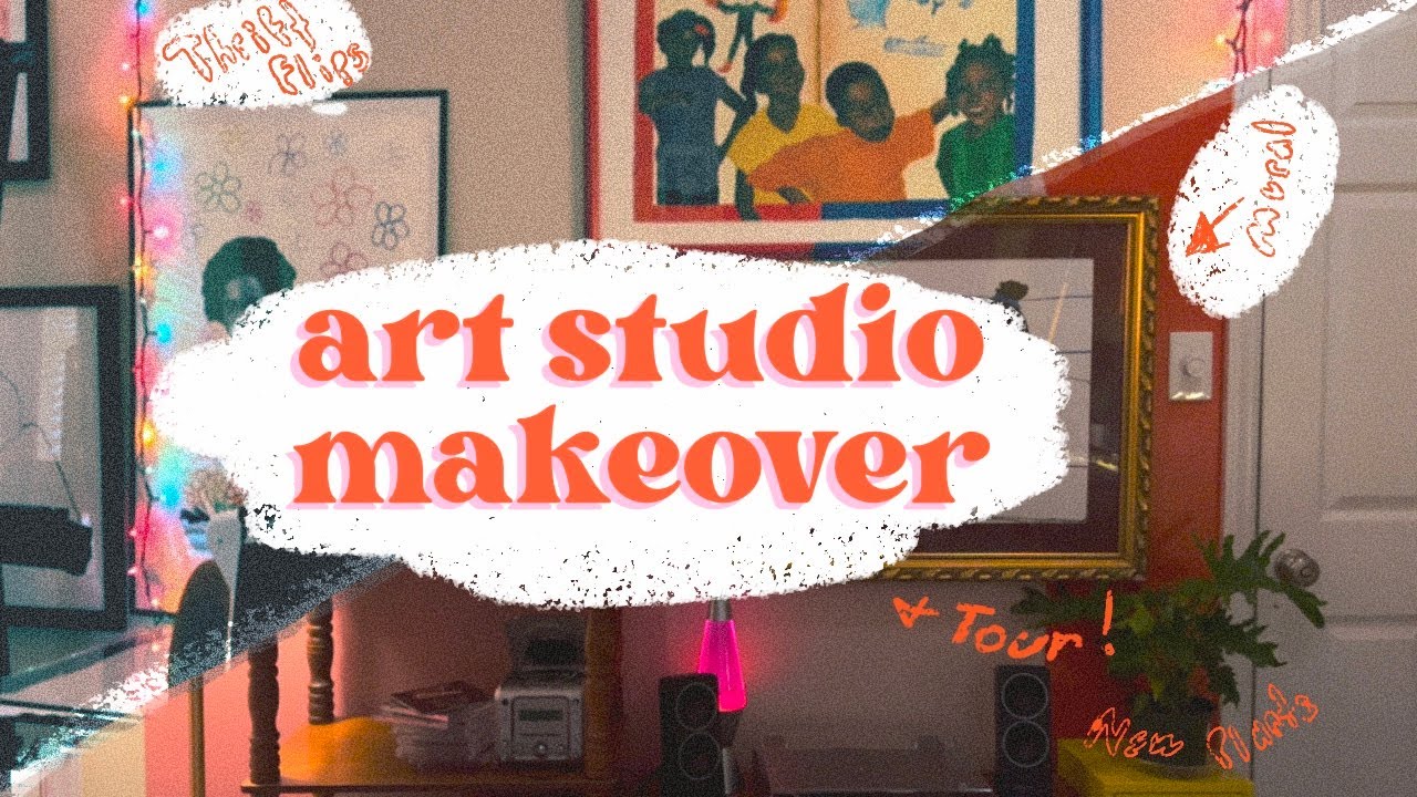 art studio makeover & tour ! - YouTube