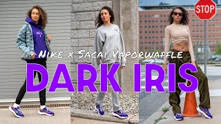 SACAI VAPORWAFFLE DARK IRIS ON FOOT Review, Comparison and Styling Haul:  Underappreciated?