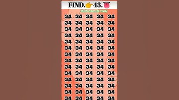 Find 👉 43 🤔 odd number puzzle 🧩 iq test #quiz #paheliyangk #maths #iqtest #puzzle #mathspuzzle