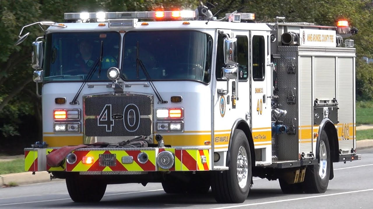 Anne Arundel County Fire Department Engine 402 Responding - YouTube