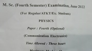 ||Communication Electronic Examination 2022🔥💯|| M.sc 4th Sem