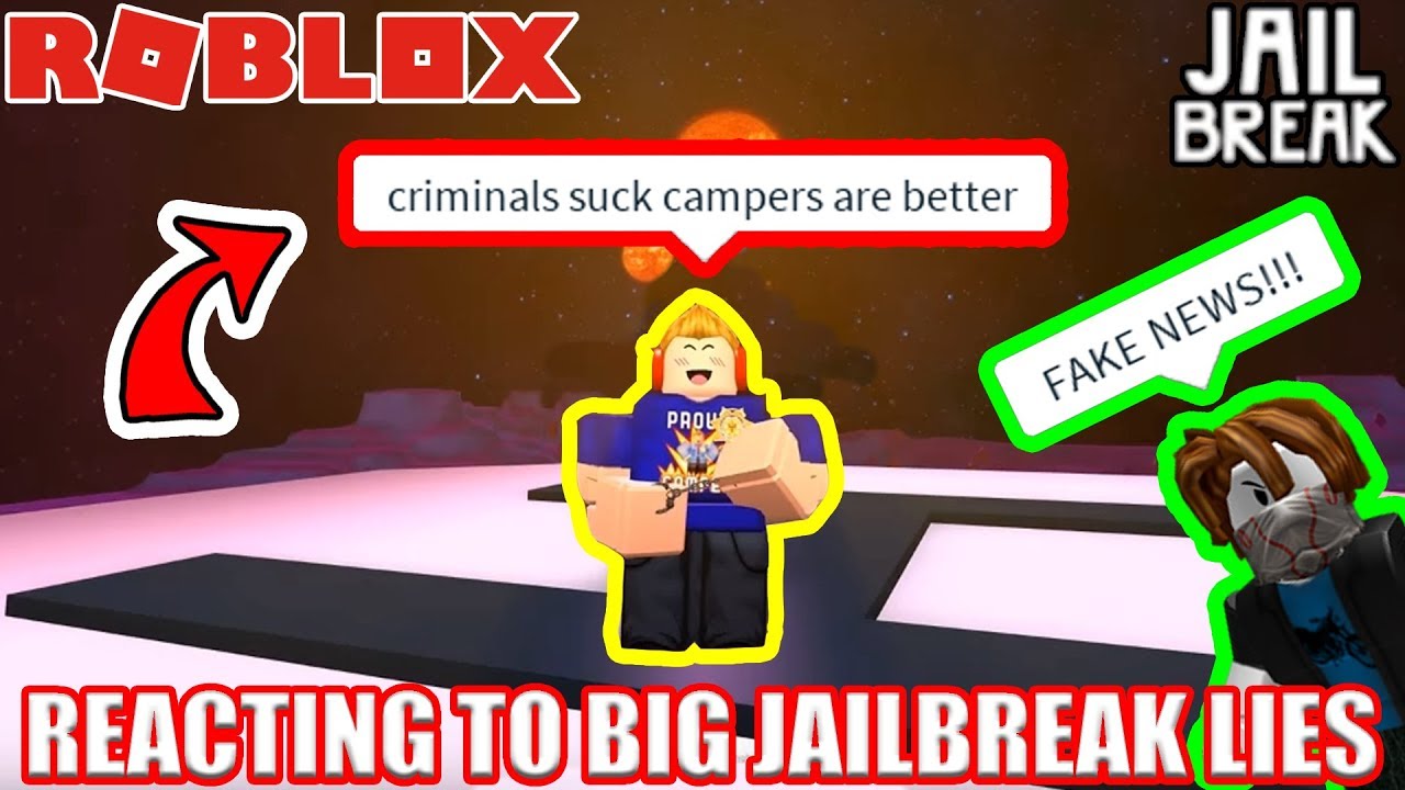 Reacting To The Biggest Jailbreak Lies Ever Roblox Jailbreak Youtube - myusernamesthis diss track reaction roblox jailbreak