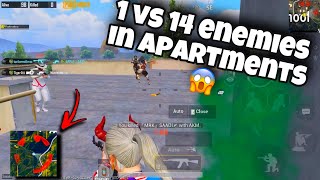 1 vs 14 enemies in Apartments | PUBG MOBILE | UnknownOp