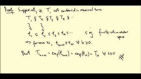 Lie groups and Lie algebras Optional Extra: Any torus is contained in a maximal torus