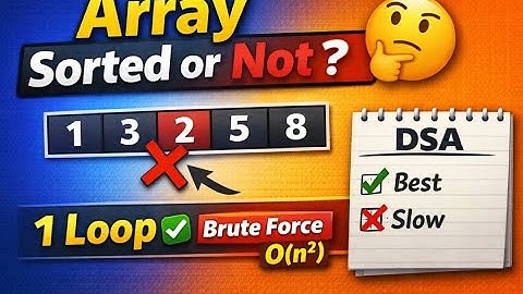 7. Check if Array is Sorted or Not 🔥 | 2 Approaches | Pseudo Code | DSA in Hindi
