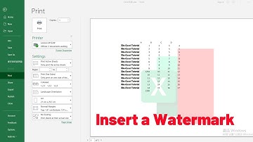 How to insert a watermark when doing the printing in Excel.