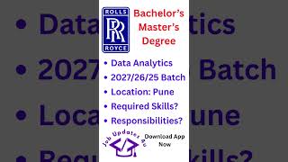 Rolls Royce is hiring Data Analytics & Automation | 2027/2026/2025 | Skills? Responsibilities  #job