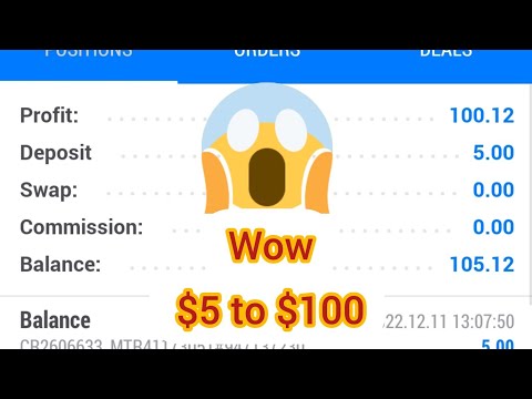 How To Grow Small Trading Account Of $5 To $100+.