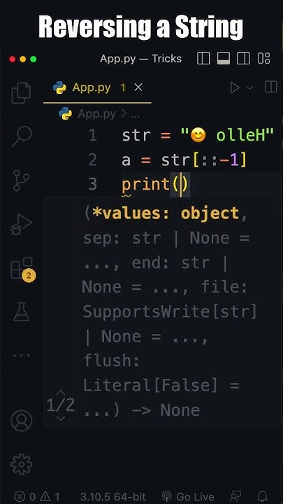 🔴 Reversing a String in Python - YouTube