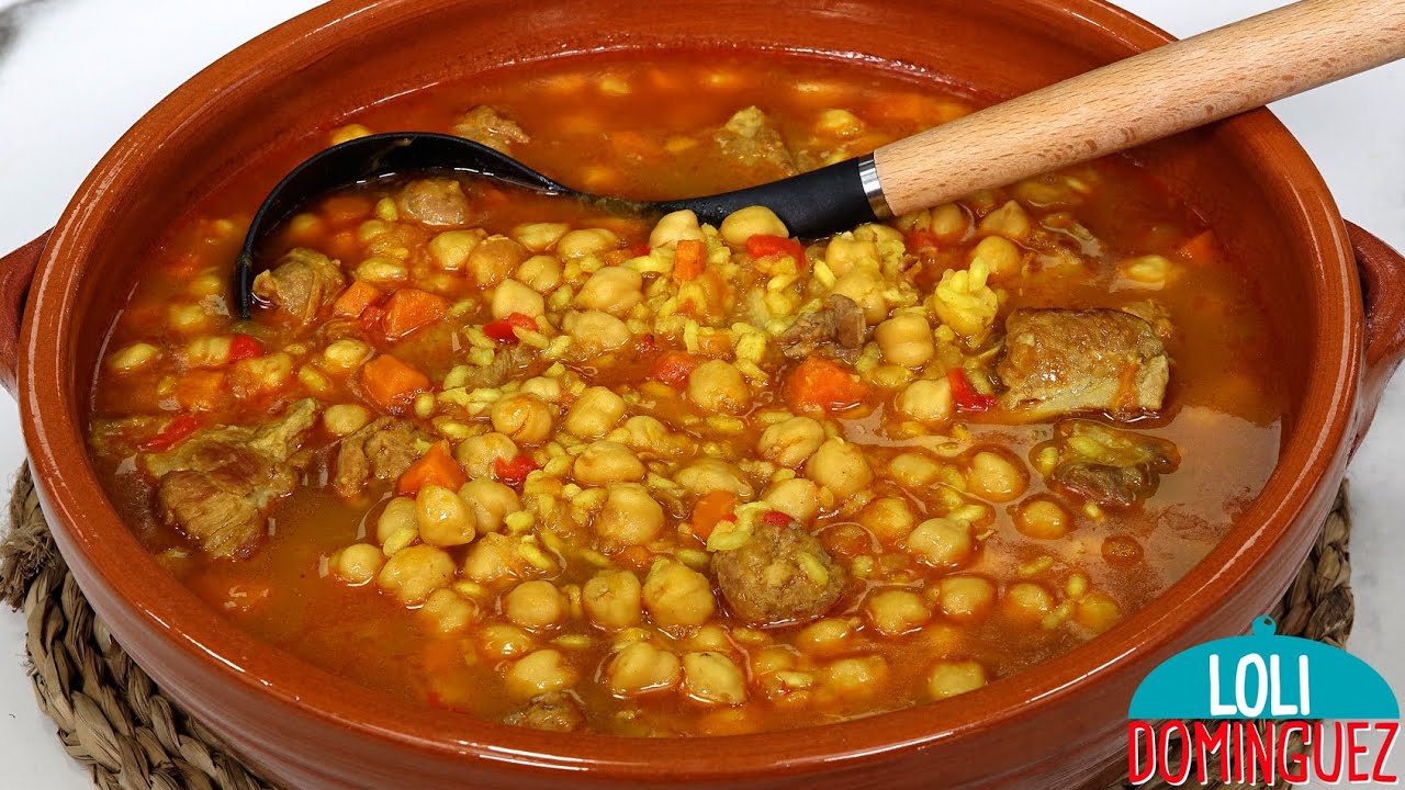 GUISO DE GARBANZOS CON ARROZ. Una comida nutritiva, completa y deliciosa que os va a encantar.