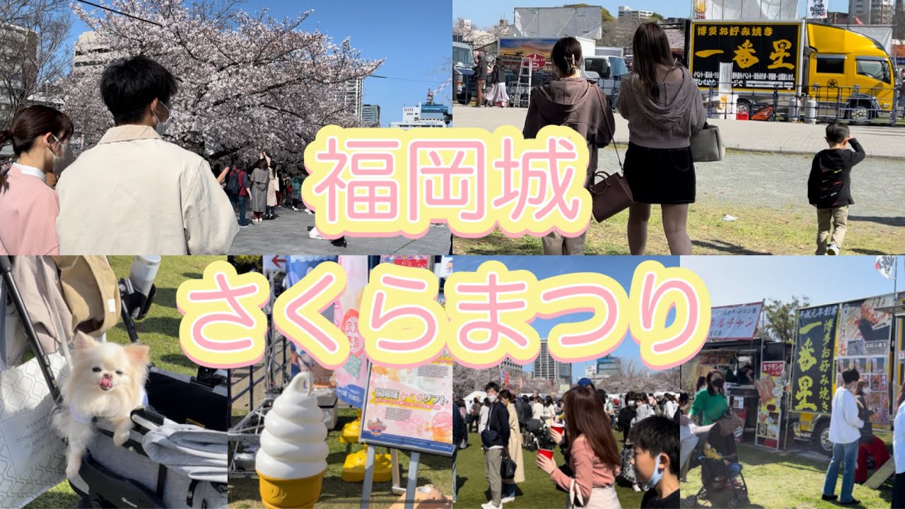 福岡城さくらまつり 22屋台 桜 花見 福岡県福岡市 舞鶴公園 Fukuoka Castle Cherry Blossom Sakura Festival キッチンカー グルメ 飲食 Youtube