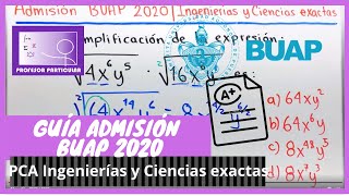Admision BUAP 2020 PCA Ingenieria y Ciencias exactas Ejercicios 1 5