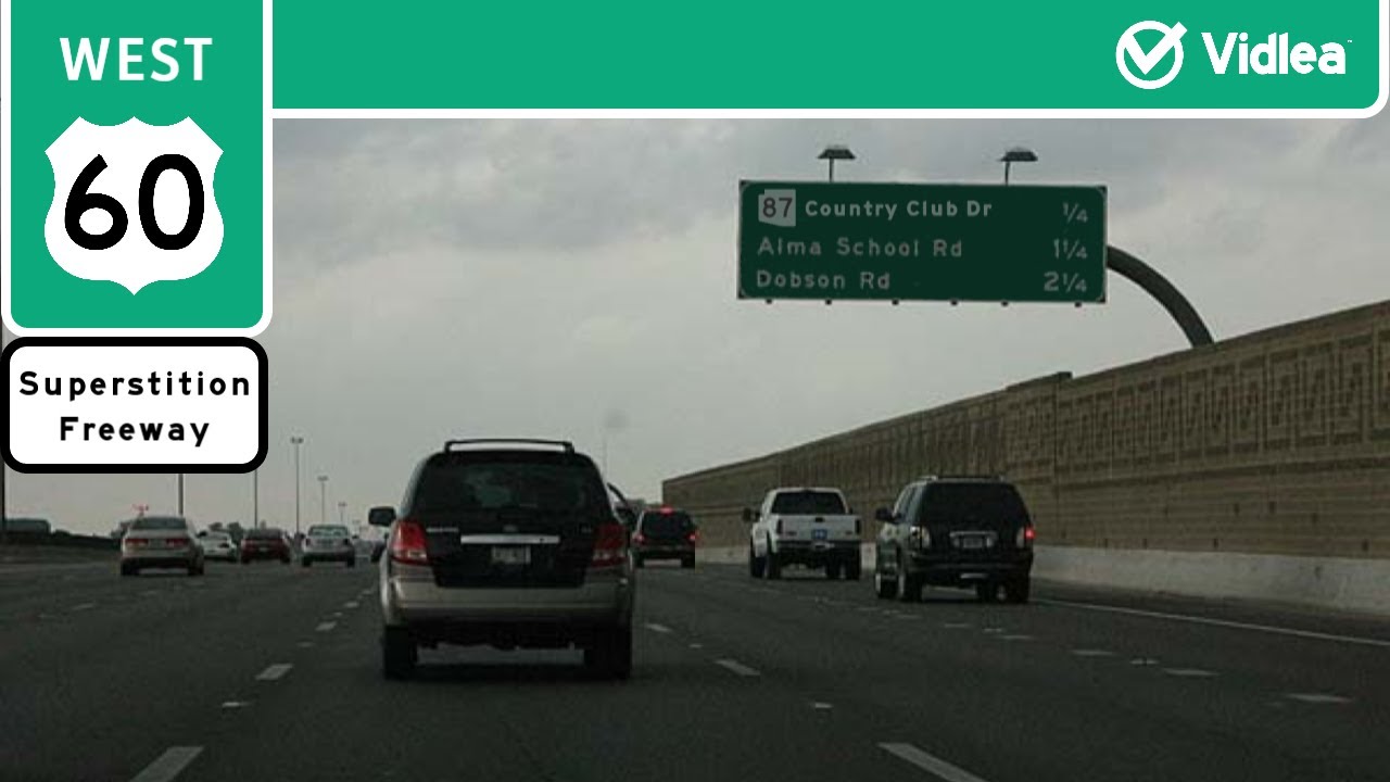 U.S. Route 60 (West) (Superstition Fwy) - YouTube