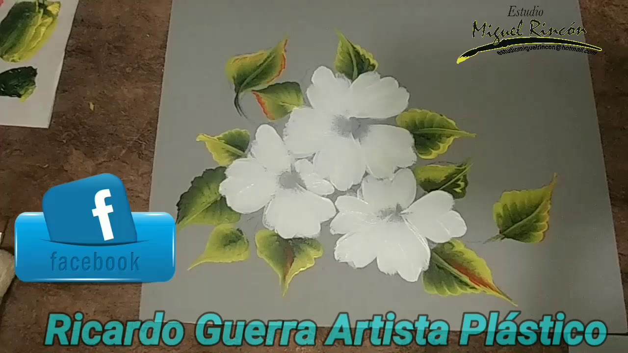 PINCELADAS Flores de Primavera con Pintura Acrilica por Miguel Rincón  #Pinturadecorativa #onestroke