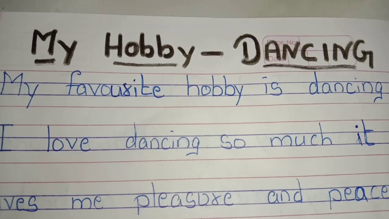 my hobby dancing essay in points