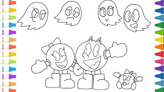 Pac-Man Coloring Page | Coloring Pack-Man family | Fast Pack-Man Net Worth