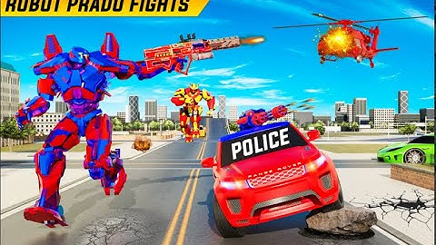 Flying Prado Helicopter Car Transform Robot Games Fun Games Studioz Gameplay