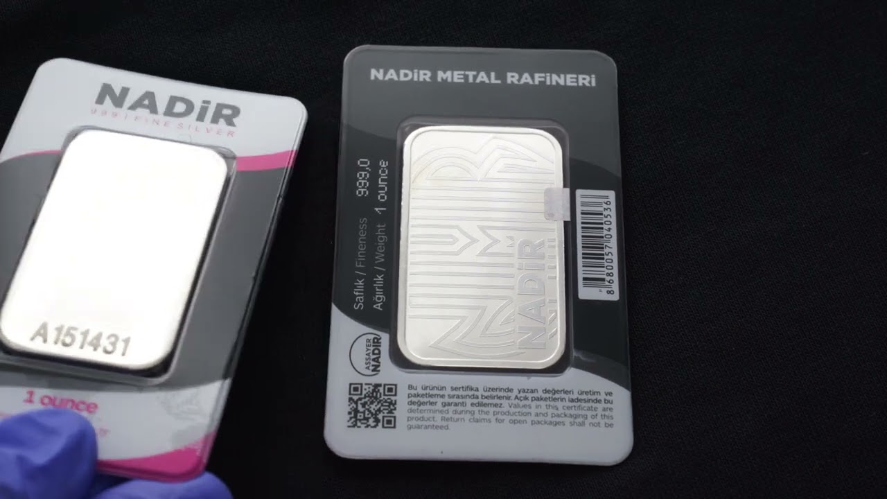 1 oz Nadir Silver Bar - With Assay Package, .999 Pure 