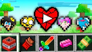 Minecraft PERO con CORAZONES de YOUTUBERS 😂🤑