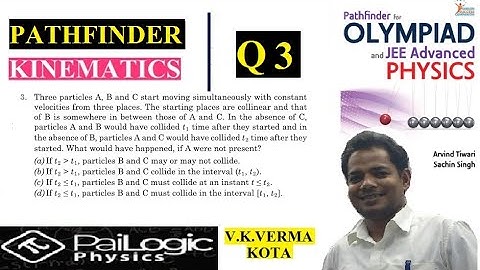 PATHFINDER  KINEMATICS MCQ 3. Three particles A,B and C start moving simultaneously with constant ve