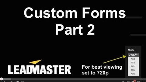 Custom Forms Part 2