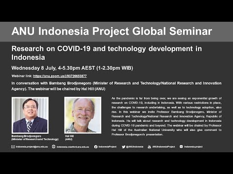 Professor Bambang Brodjonegoro: Research on COVID-19 and technology development in Indonesia