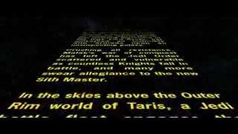 KotOR Opening Scroll and first scene (Warning: Spoiler)