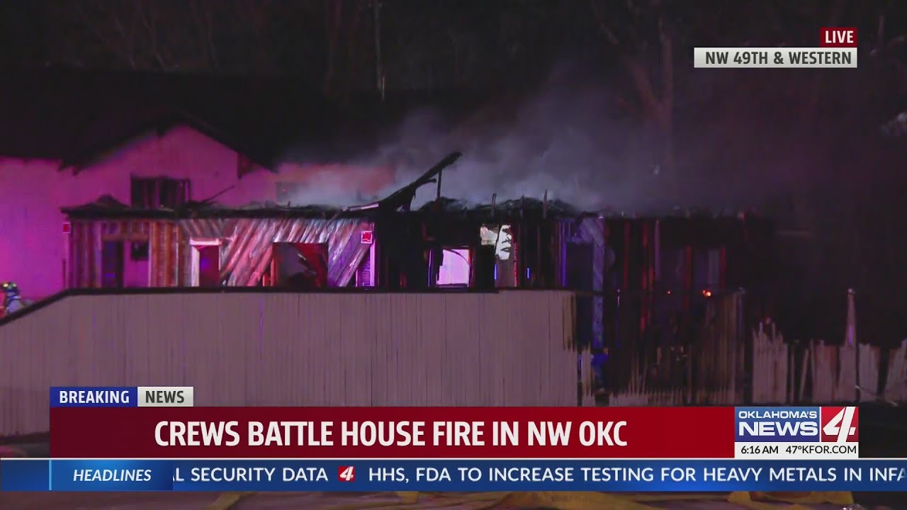 Firefighters knock down house fire in NW Oklahoma City - YouTube