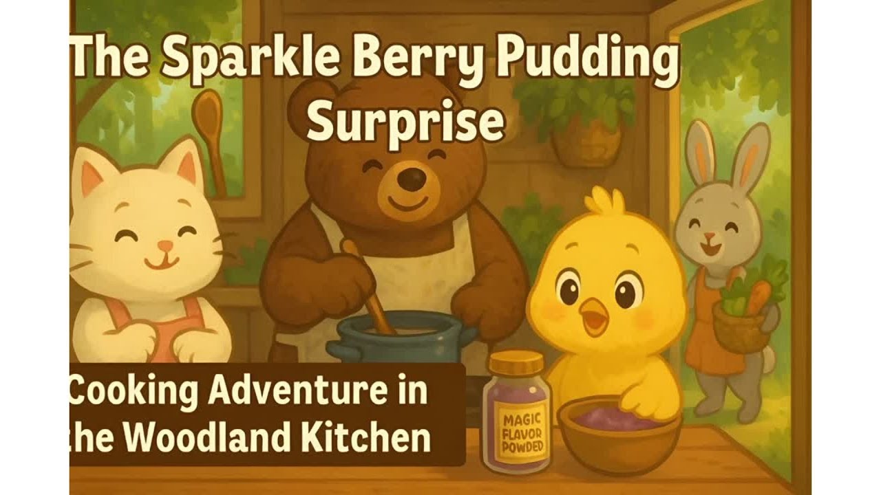 The Sparkle Berry Pudding Surprise 🍓✨ | Fun Cooking Adventure for Kids in a Woodland Kitchen