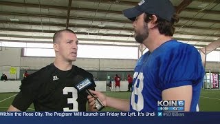 Kyle Maki practices with the Portland Thunder