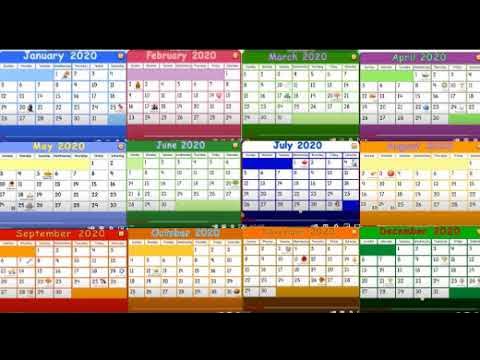 Starfall 2020 Yearly Calendar - YouTube