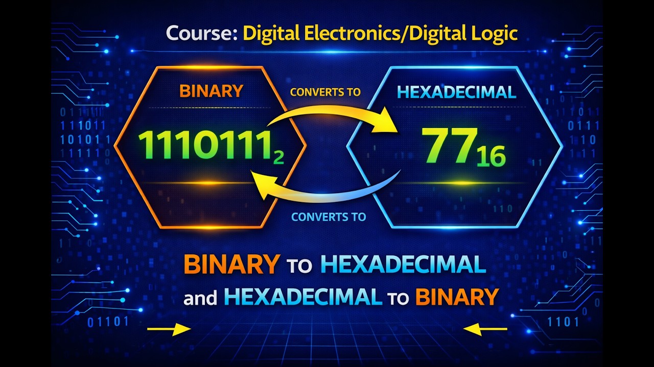 Binary to Hexadecimal and Hexadecimal to Binary Conversion - YouTube