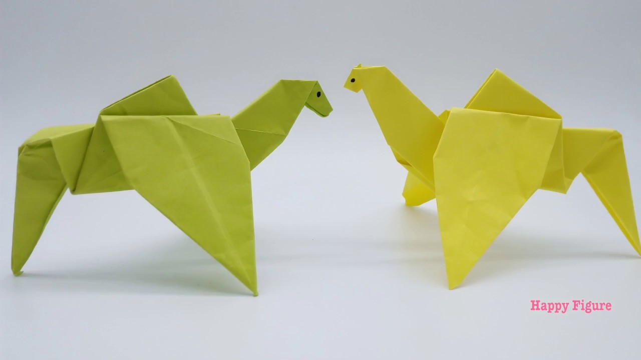 Origami Easy Fold Camels Tutorial  ( Happy Figure ) Kindergarten Level