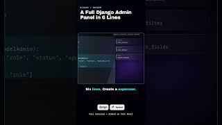 A Full Django Admin Panel in 6 Lines #shorts