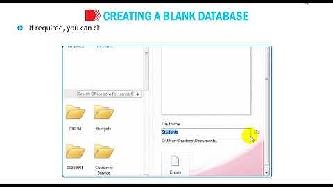 Creating a Blank Database