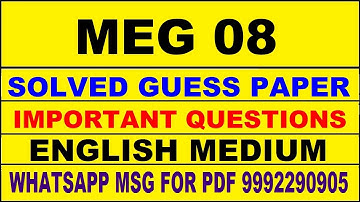 meg 08 guess paper in english | meg 08 important questions | meg 08 study material