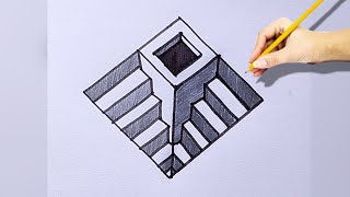 amazing 3d illusion on paper 🤩 | trick art on paper easy | how to draw 3d art@JaswantRao_