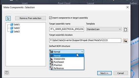 Open step file and make components in Inventor 2021