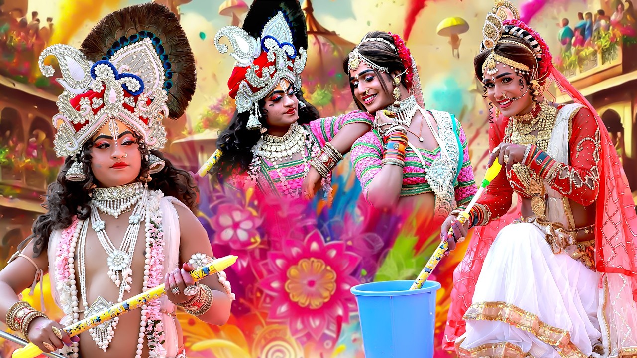 बरसाने से वृन्दावन तक की अद्भुत झांकी~राधेरानी मैं तेरे लिए लाया स्पेशल पिचकारी#Radha Krishan Holi