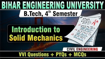 Solid Mechanics | VVI Questions + PYQs | Civil | Mechanical Engineering | B.Tech 4th Semester #beu