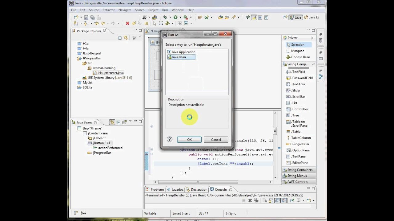 java eclipse jProgressBar - YouTube
