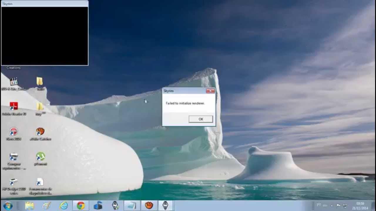 Como arrumar erro skayrim failed to initialize renderer youtube