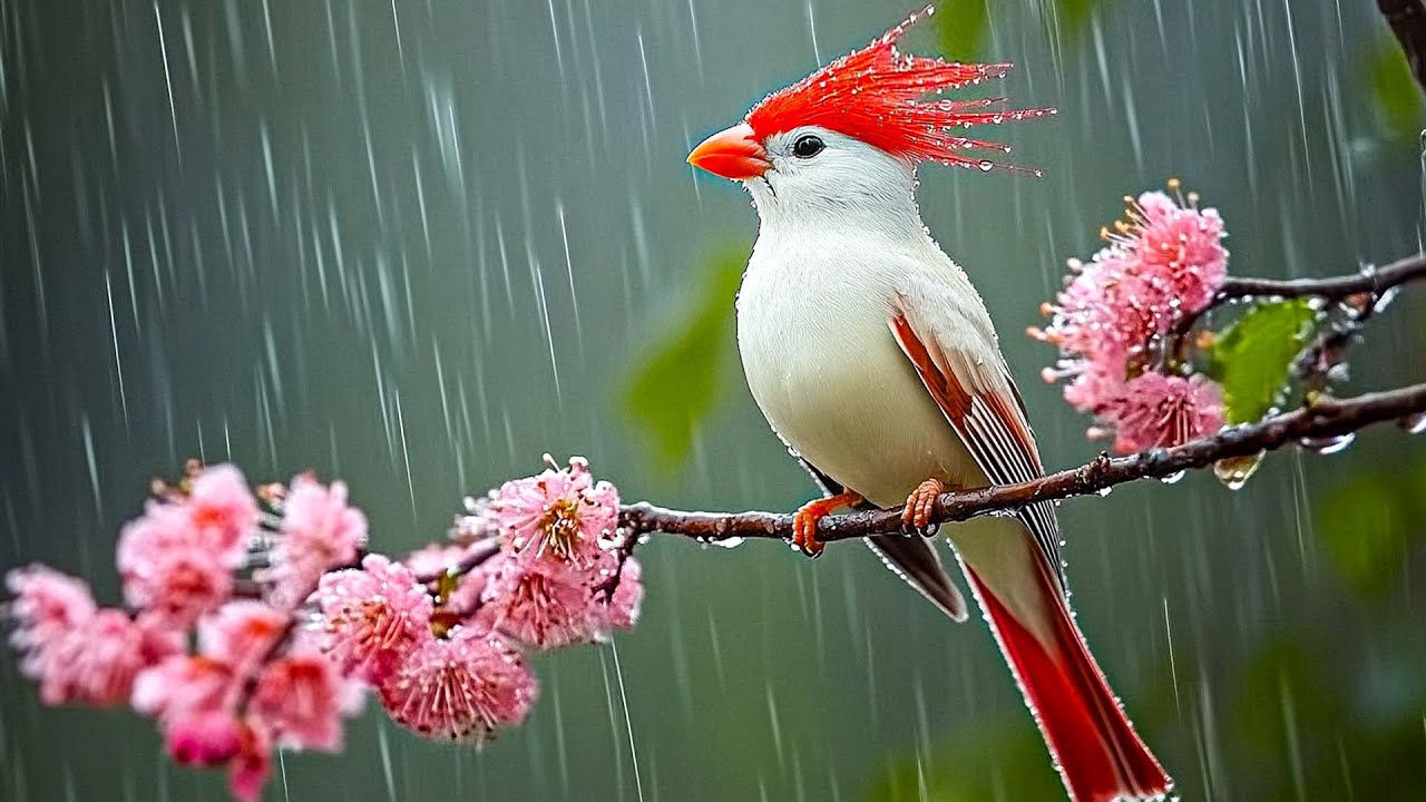 Успокаивающие звуки дождя и щебетания птиц 🌧️ Снимают стресс, предотвращают тревогу и депрессию 🍃💖