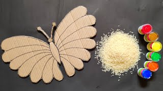 Unique Butterfly Wall Hanging Craft Using Rice| Home Decoration Ideas