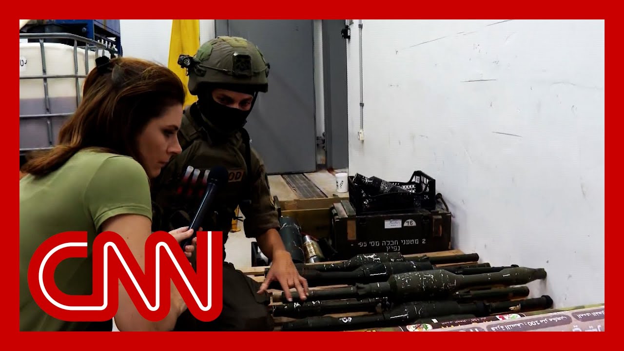 CNN tours Israeli military base filled with seized Hamas weapons